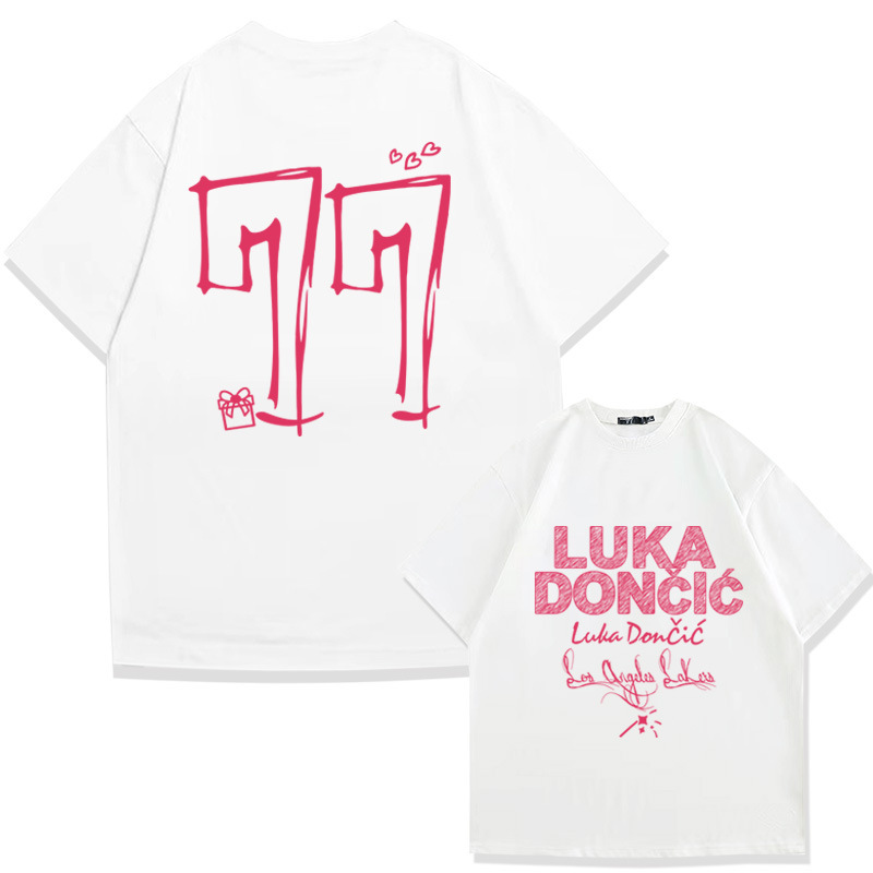 湖人隊東契奇77號 2025親子情侶男女同款 印花短袖T恤-ZUIHANG SHOP