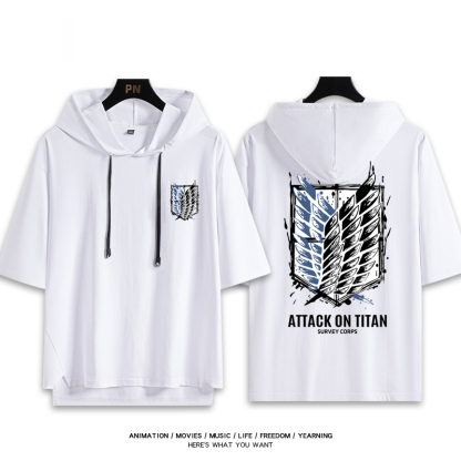 進擊的巨人 連帽短袖T恤-ZUIHANG SHOP
