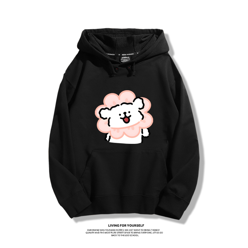 線條小狗新款 親子情侶男女款連帽衛衣-ZUIHANG SHOP