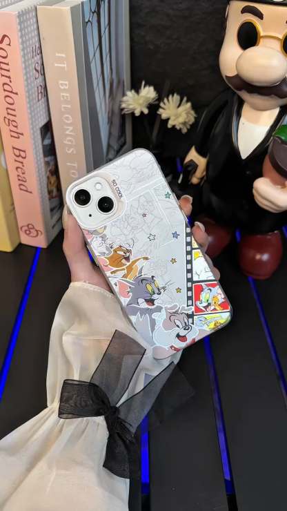 湯姆貓與傑利鼠彩銀線條手機殼