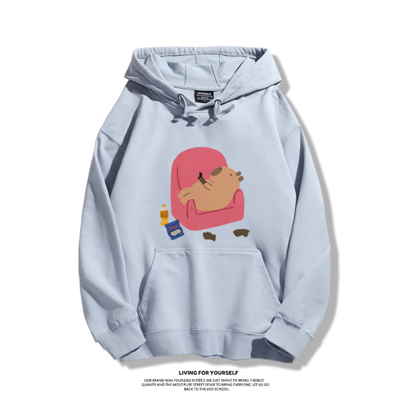 可愛水豚君卡皮巴拉新款 親子情侶男女款連帽衛衣-ZUIHANG SHOP