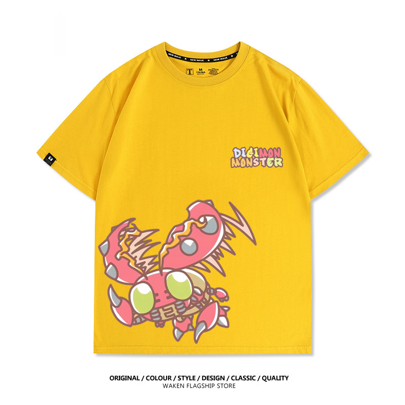 數碼寶貝 2025親子情侶男女同款 印花短袖T恤