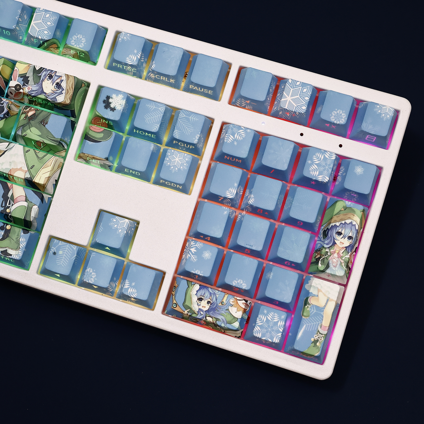 冰芽川四糸乃約會大作戰透光RGB108鍵標準配列衛星軸鍵帽-ZUIHANG SHOP