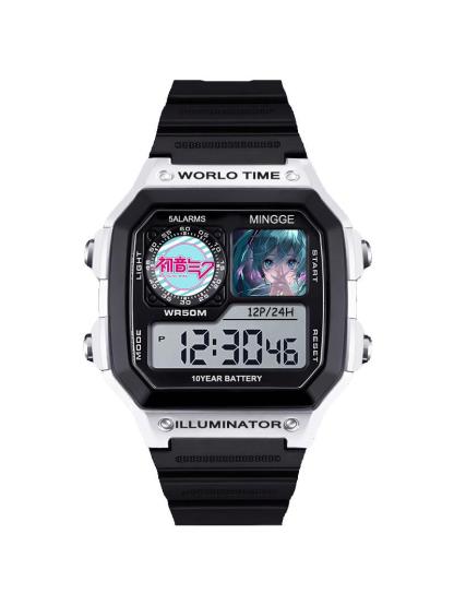 初音未來聯名多功能運動防水電子錶
