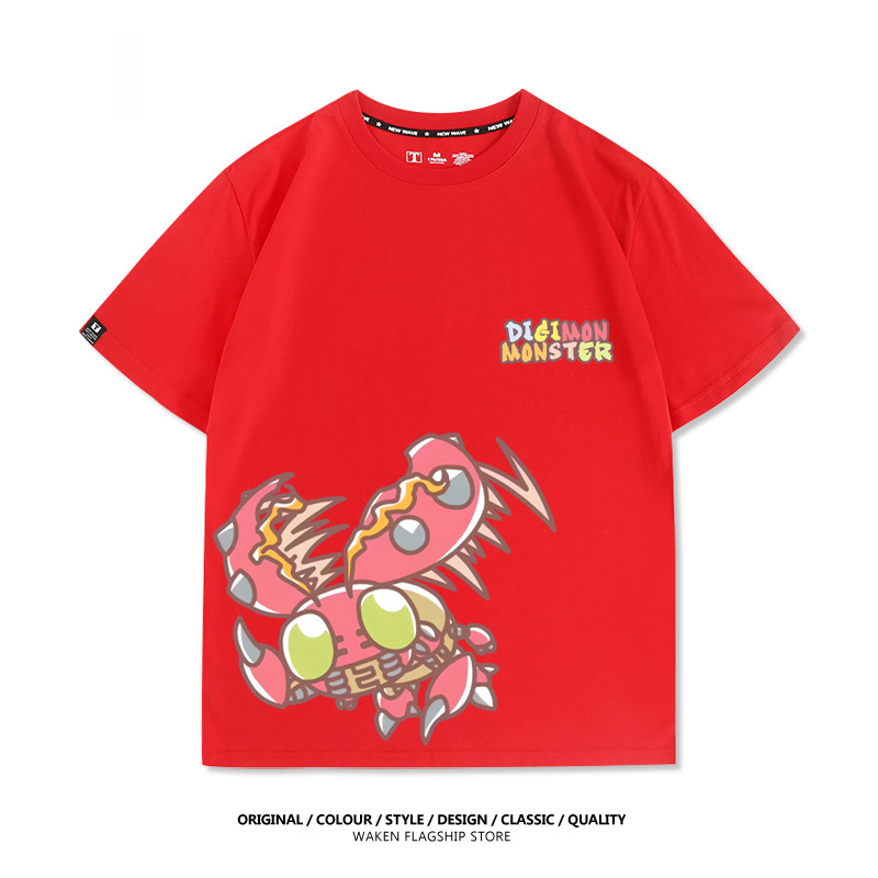 數碼寶貝 2025親子情侶男女同款 印花短袖T恤