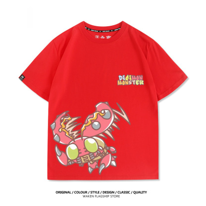 數碼寶貝 2025親子情侶男女同款 印花短袖T恤