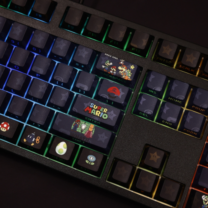 馬里奧Mario超級瑪麗透光RGB108鍵標準配列衛星軸鍵帽-ZUIHANG SHOP