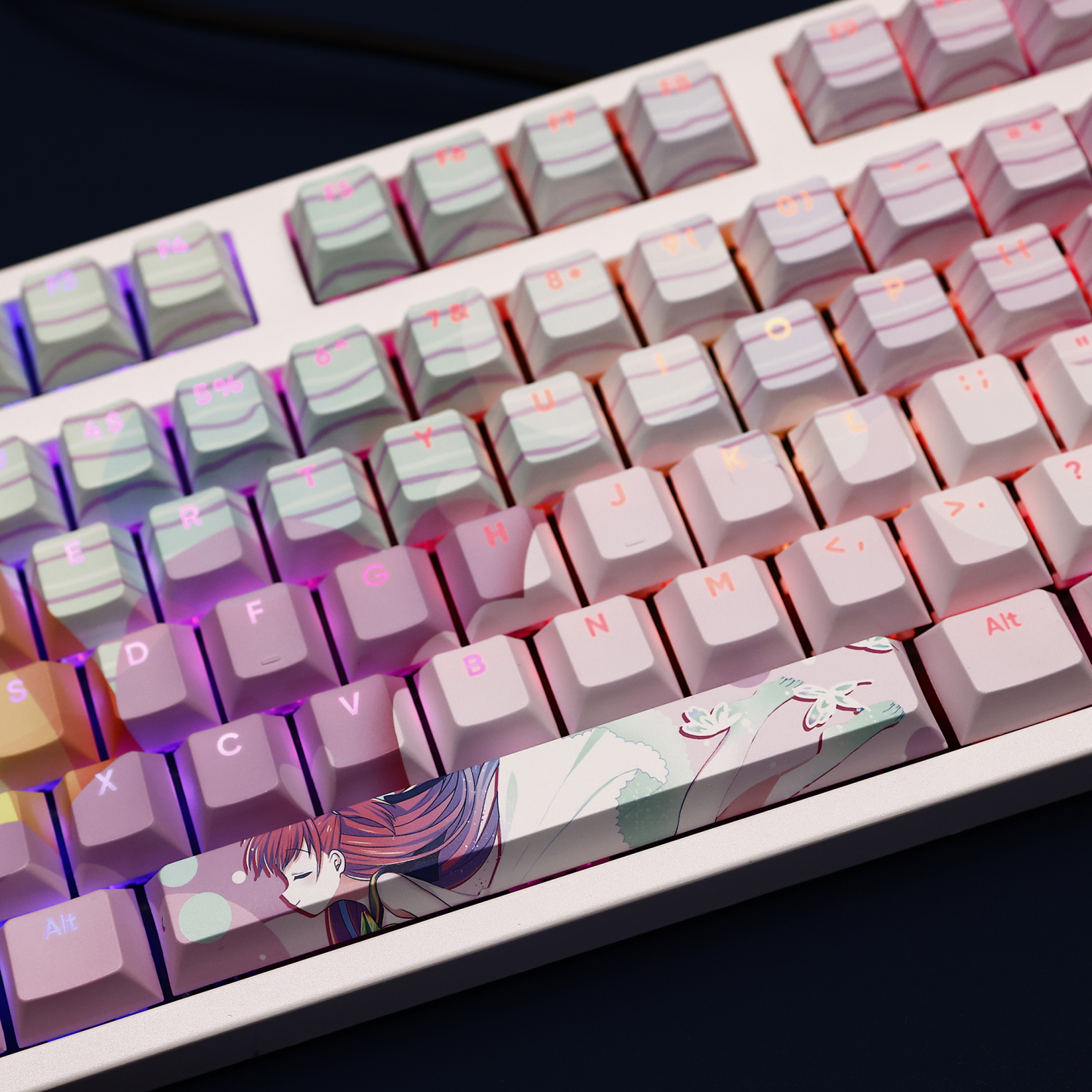 加藤羽未Summer Pockets透光RGB108鍵標準配列衛星軸鍵帽-ZUIHANG SHOP