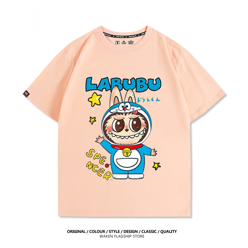 LabubuX哆啦A夢 印花短袖T恤-ZUIHANG SHOP