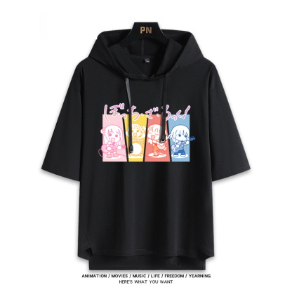 孤獨搖滾新款 親子情侶男女款連帽短袖T恤-ZUIHANG SHOP