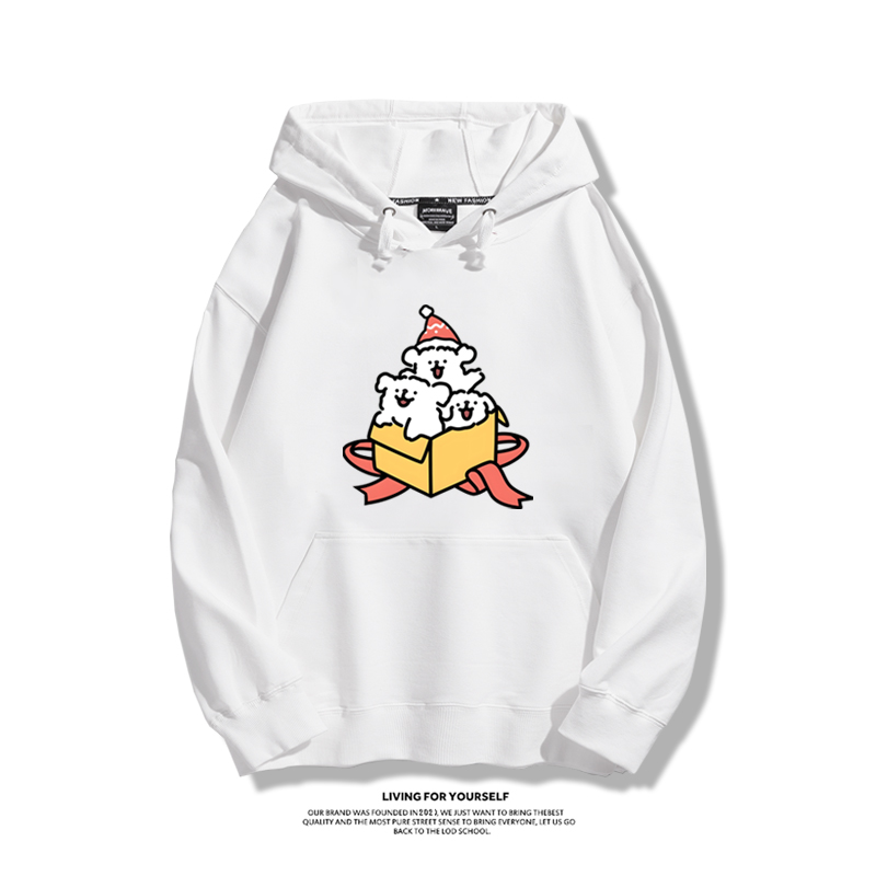 線條小狗新款 親子情侶男女款連帽衛衣-ZUIHANG SHOP