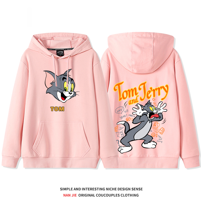 湯姆貓與傑利鼠 2025秋冬新款 親子情侶裝連帽衛衣