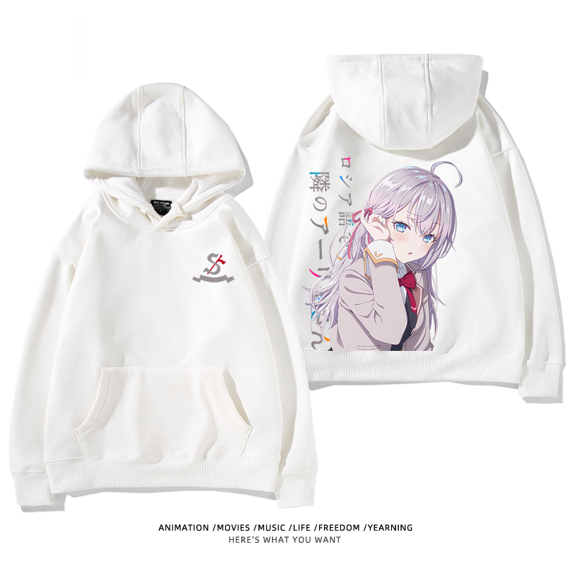 不時輕聲地以俄語遮羞的鄰座艾莉同學新款 親子情侶男女款連帽衛衣-ZUIHANG SHOP