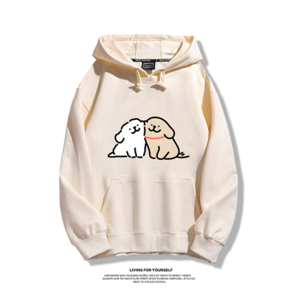 線條小狗新款 親子情侶男女款連帽衛衣-ZUIHANG SHOP