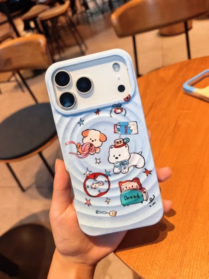 iPhone17系列 波漾磁吸卡通 可愛支架 軟邊 手機殼