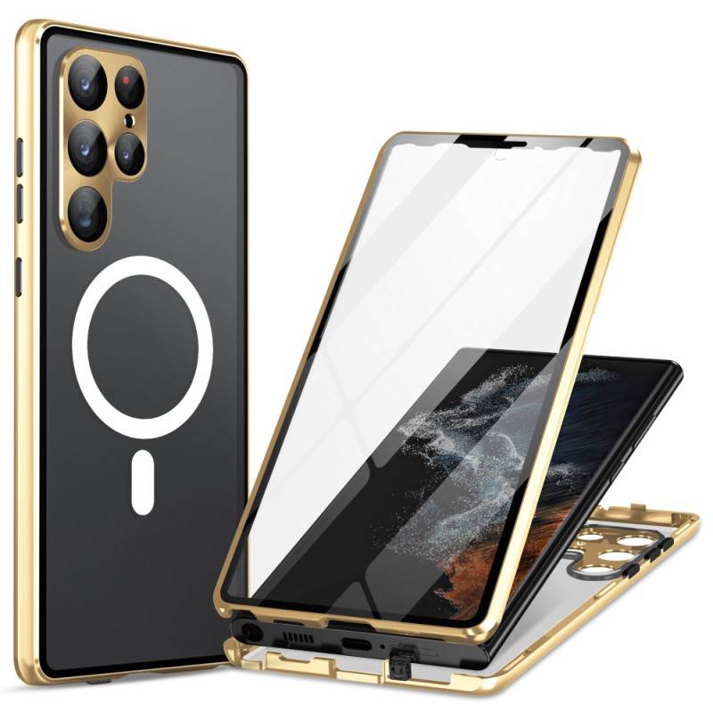 三星 新品上市 雙面鋼化玻璃磁吸手機殼