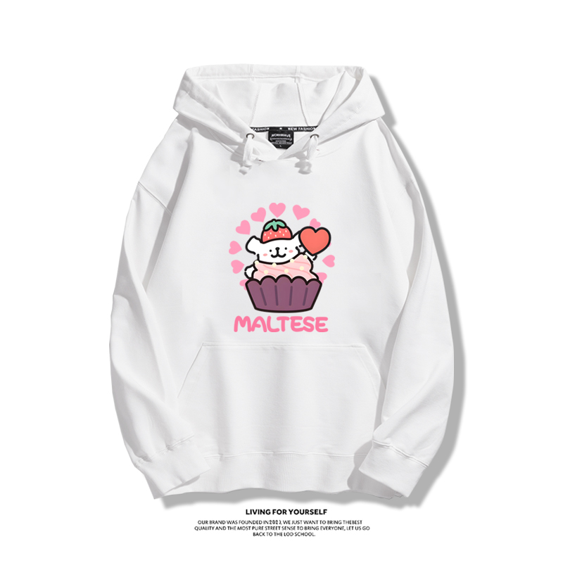 線條小狗新款 親子情侶男女款連帽衛衣-ZUIHANG SHOP