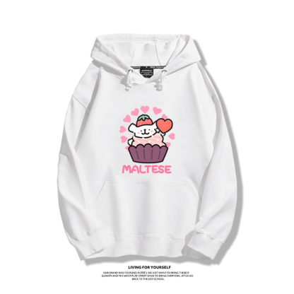 線條小狗新款 親子情侶男女款連帽衛衣-ZUIHANG SHOP