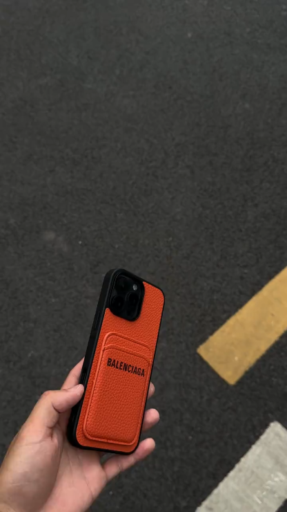 巴黎世家卡包荔枝紋手機殼