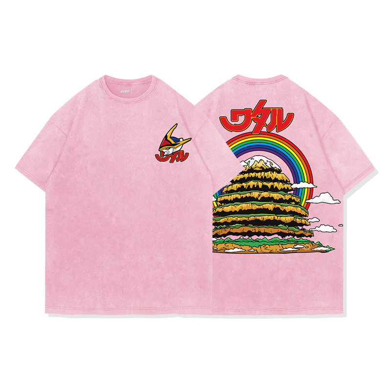 日系復古動漫 魔神英雄傳 創界山 水洗做舊純棉古着寬鬆短袖T恤