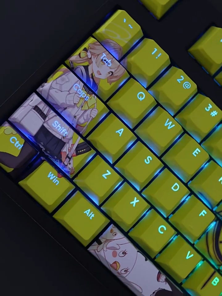 阿慈穀日富美透光RGB108鍵標準配列衛星軸鍵帽