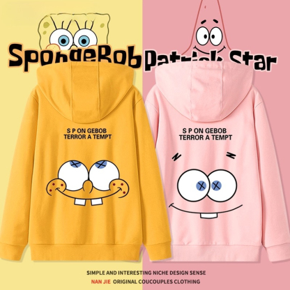 海綿寶寶聯名 2025秋冬新款 親子情侶裝連帽衛衣