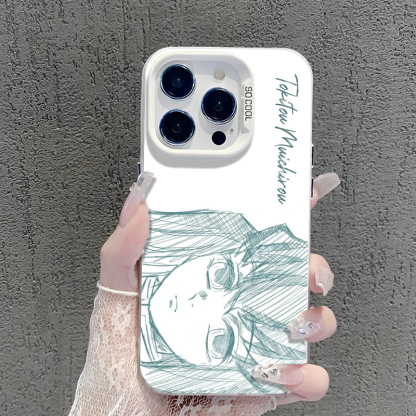 線條鬼滅之刃彩銀防摔手機殼