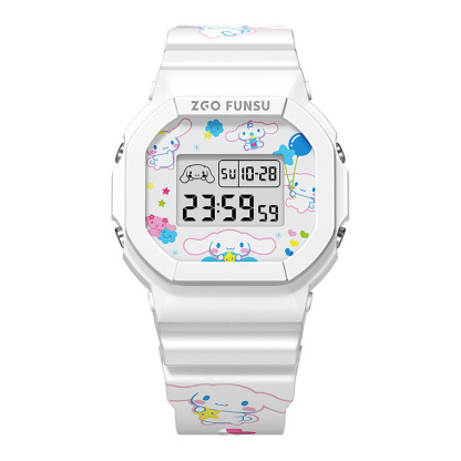 🔥正品免運🎁 三麗鷗聯名简约小方块多功能時尚防水運動電子手錶