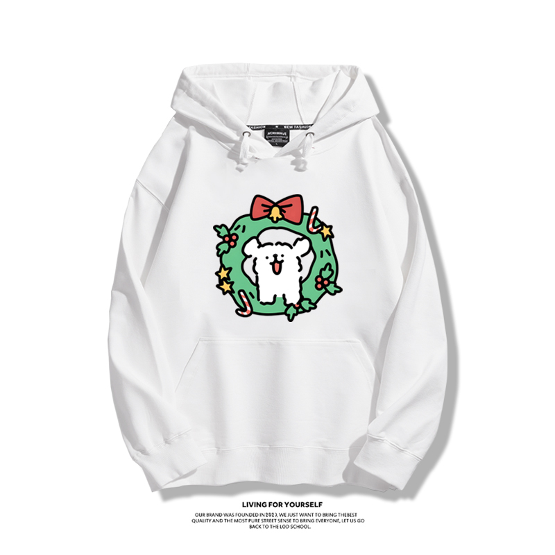 線條小狗新款 親子情侶男女款連帽衛衣-ZUIHANG SHOP