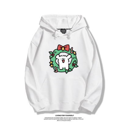 線條小狗新款 親子情侶男女款連帽衛衣-ZUIHANG SHOP