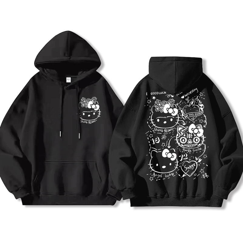 HelloKitty新款 寬鬆百搭 秋冬款 寬鬆連帽衛衣-ZUIHANG SHOP
