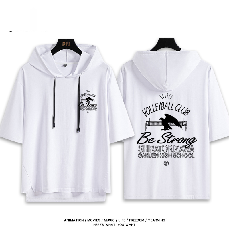 排球少年 白鳥澤學園 連帽短袖T恤-ZUIHANG SHOP