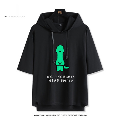 Joguman 綠色搞怪小恐龍 連帽短袖T恤-ZUIHANG SHOP