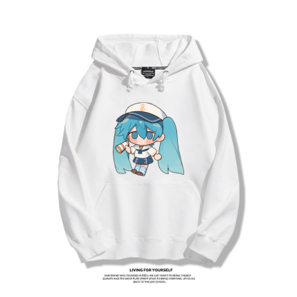 初音未來 秋冬新款 親子情侶男女連帽衛衣