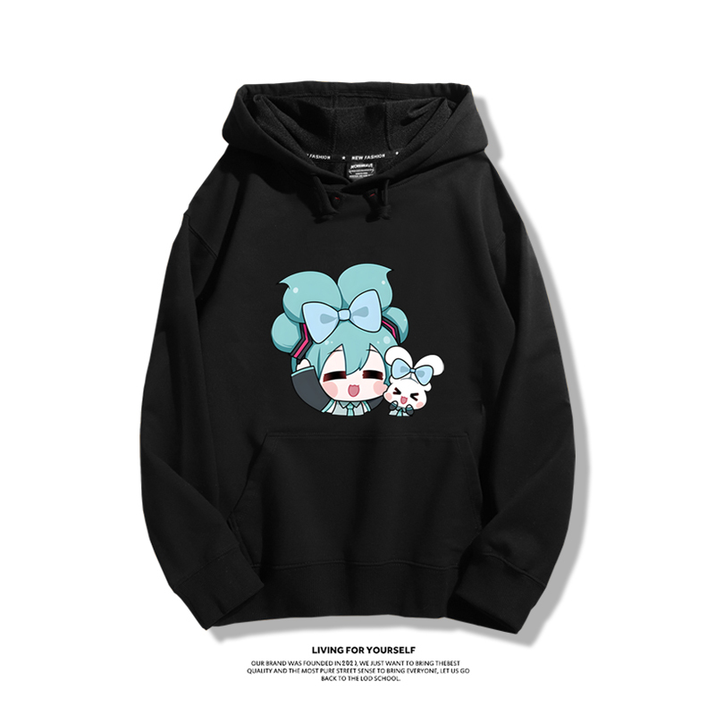 初音未來 秋冬新款 親子情侶男女連帽衛衣