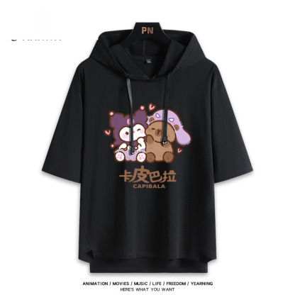 卡皮巴拉聯名三麗鷗  連帽短袖T恤-ZUIHANG SHOP