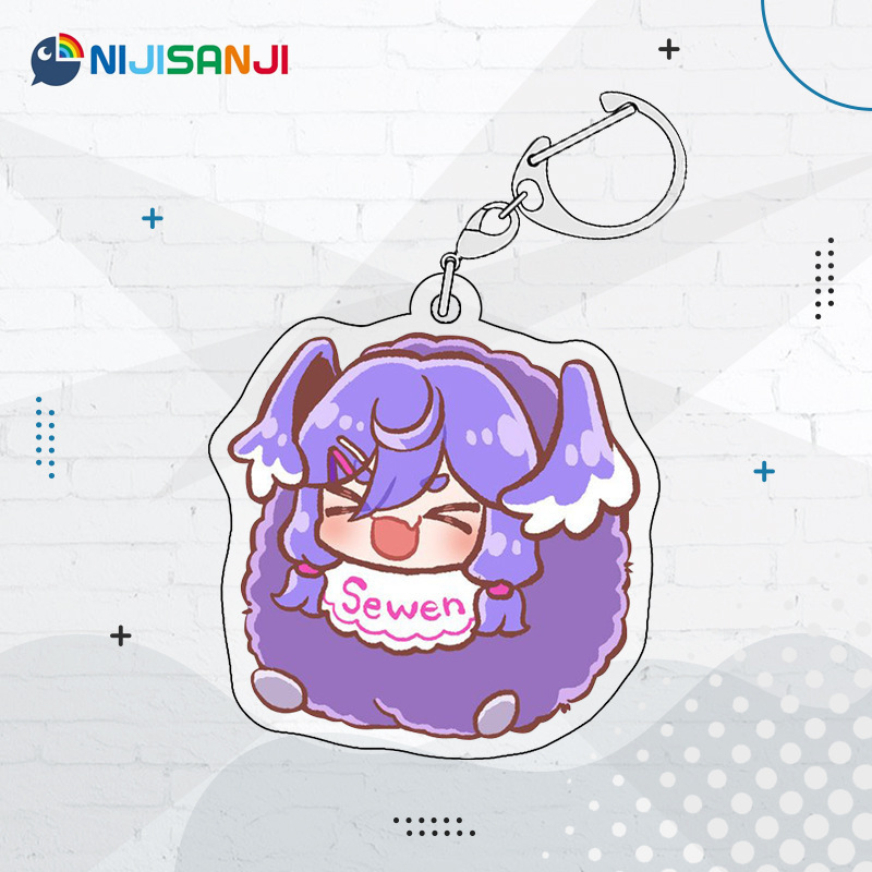 Luxiem彩虹社全員同人週邊 NIJISANJI EN 雙面夾層鑰匙扣掛件吧唧