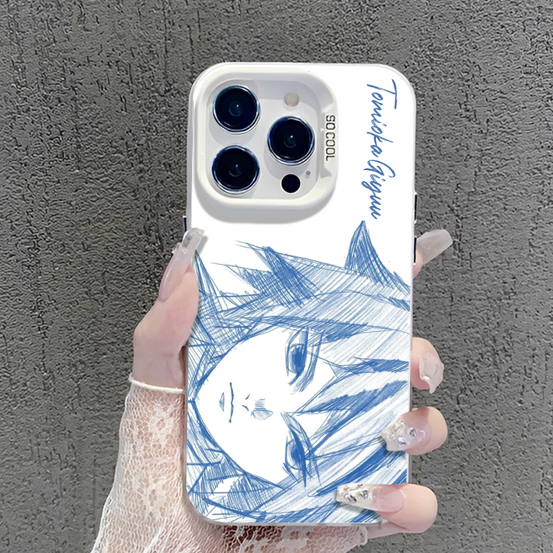 線條鬼滅之刃彩銀防摔手機殼