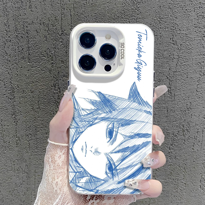 線條鬼滅之刃彩銀防摔手機殼