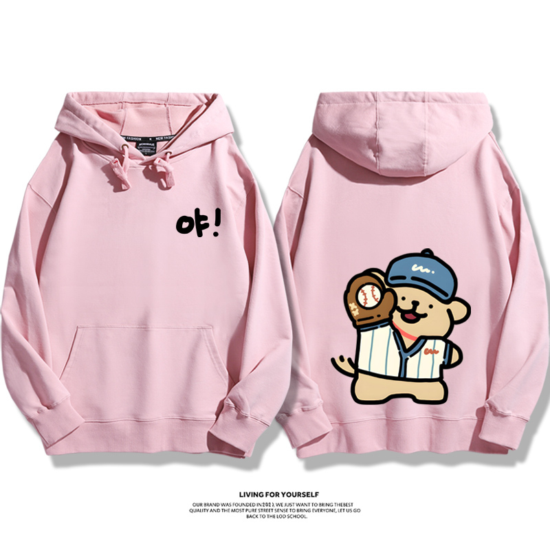 線條小狗新款 親子情侶男女款連帽衛衣-ZUIHANG SHOP