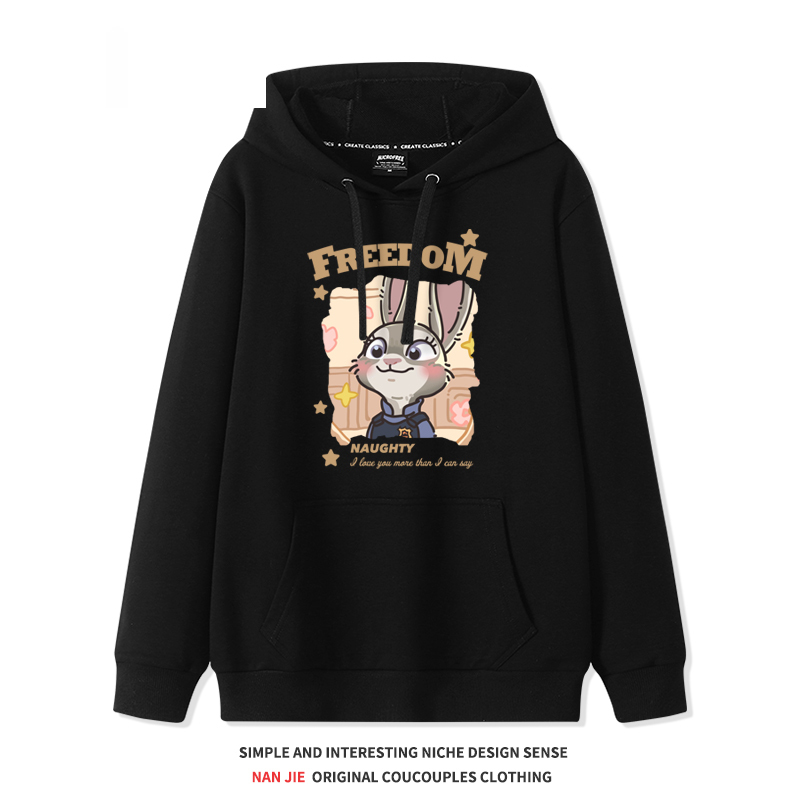 瘋狂動物城朱迪尼克 2025秋冬新款 親子情侶裝連帽衛衣