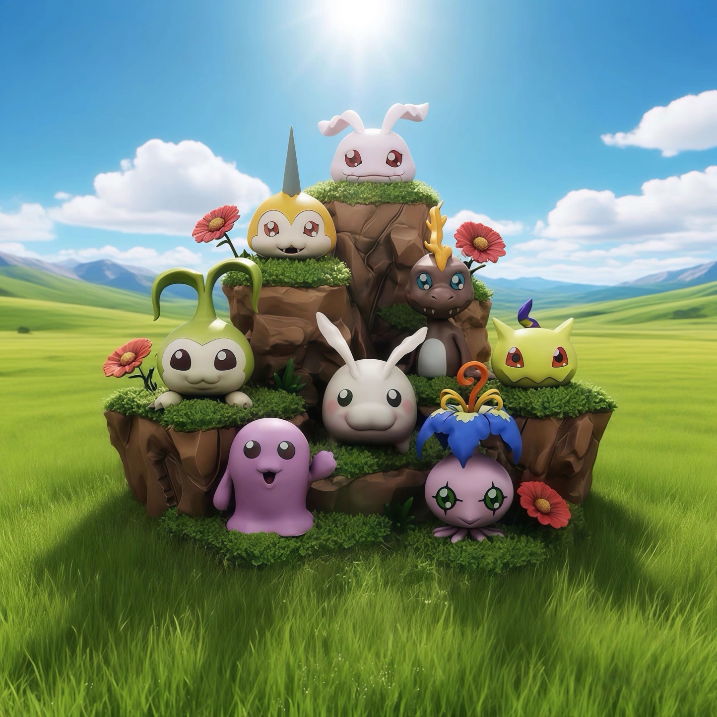 數碼寶貝 幼年期與假山-ZUIHANG SHOP