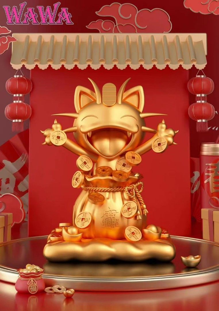 【會員秒殺】WAWA 精靈寶可夢 招財喵喵怪-ZUIHANG SHOP