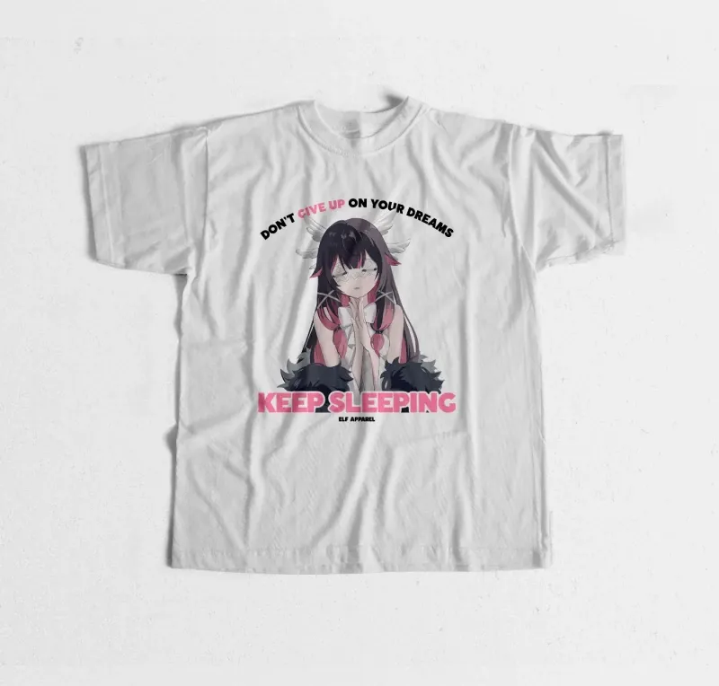 哥倫比婭 Damselette “不要放棄你的夢想，繼續沉睡” 原神粉絲自製T恤