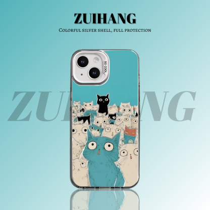 可愛卡通彩銀線條漸變防摔手機殼-ZUIHANG SHOP