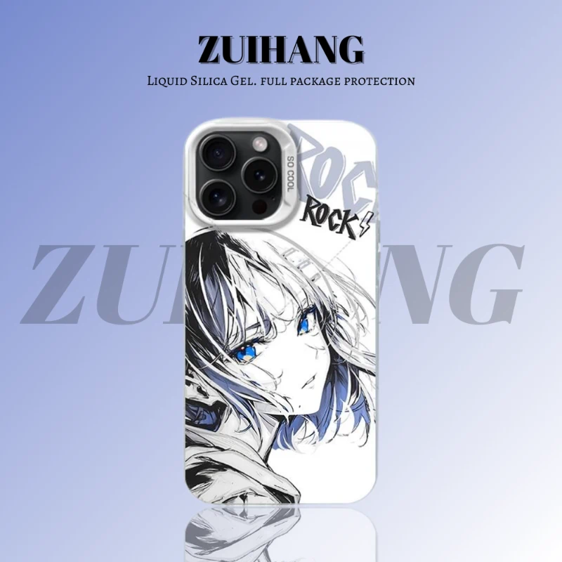 孤獨搖滾彩銀線條漸變防摔手機殼