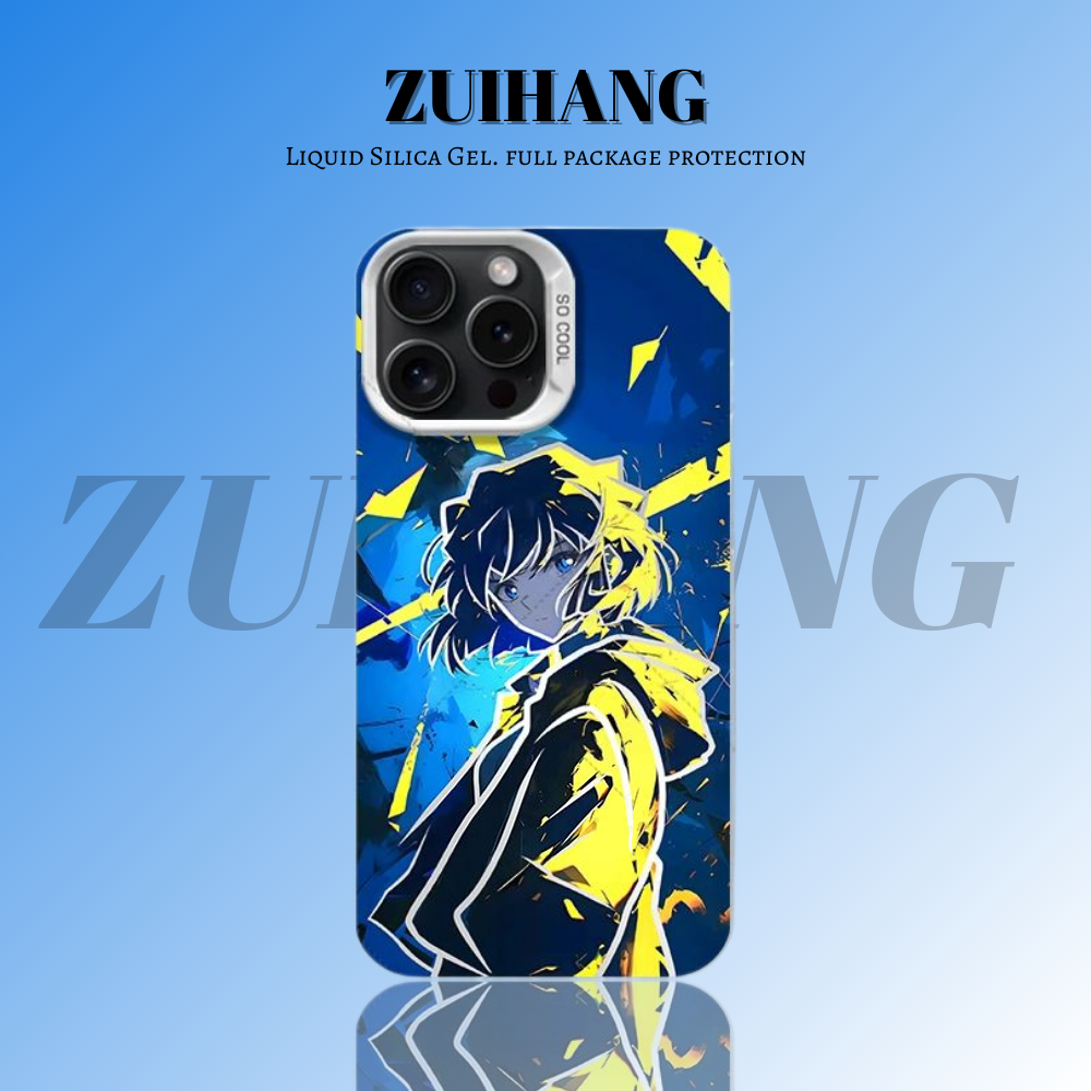 名偵探柯南彩銀線條漸變防摔手機殼-ZUIHANG SHOP