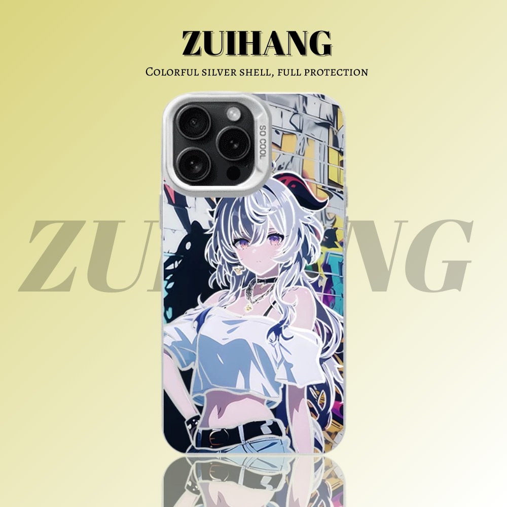 原神彩銀線條漸變防摔手機殼-ZUIHANG SHOP