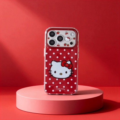 紅底白波點凱蒂貓頭手機殼-ZUIHANG SHOP