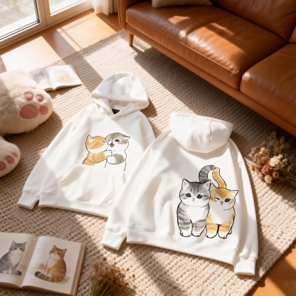 貓福珊迪猫咪可爱印花連帽衛衣